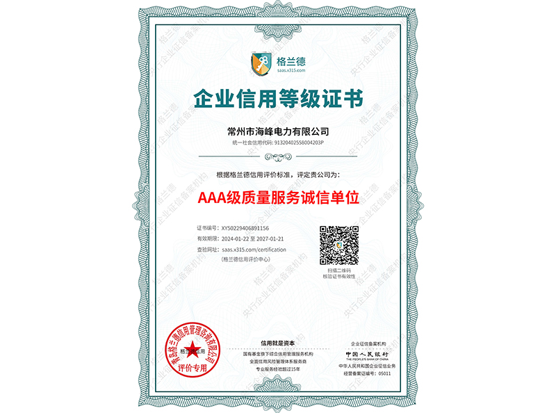AAA质量服务诚信单位